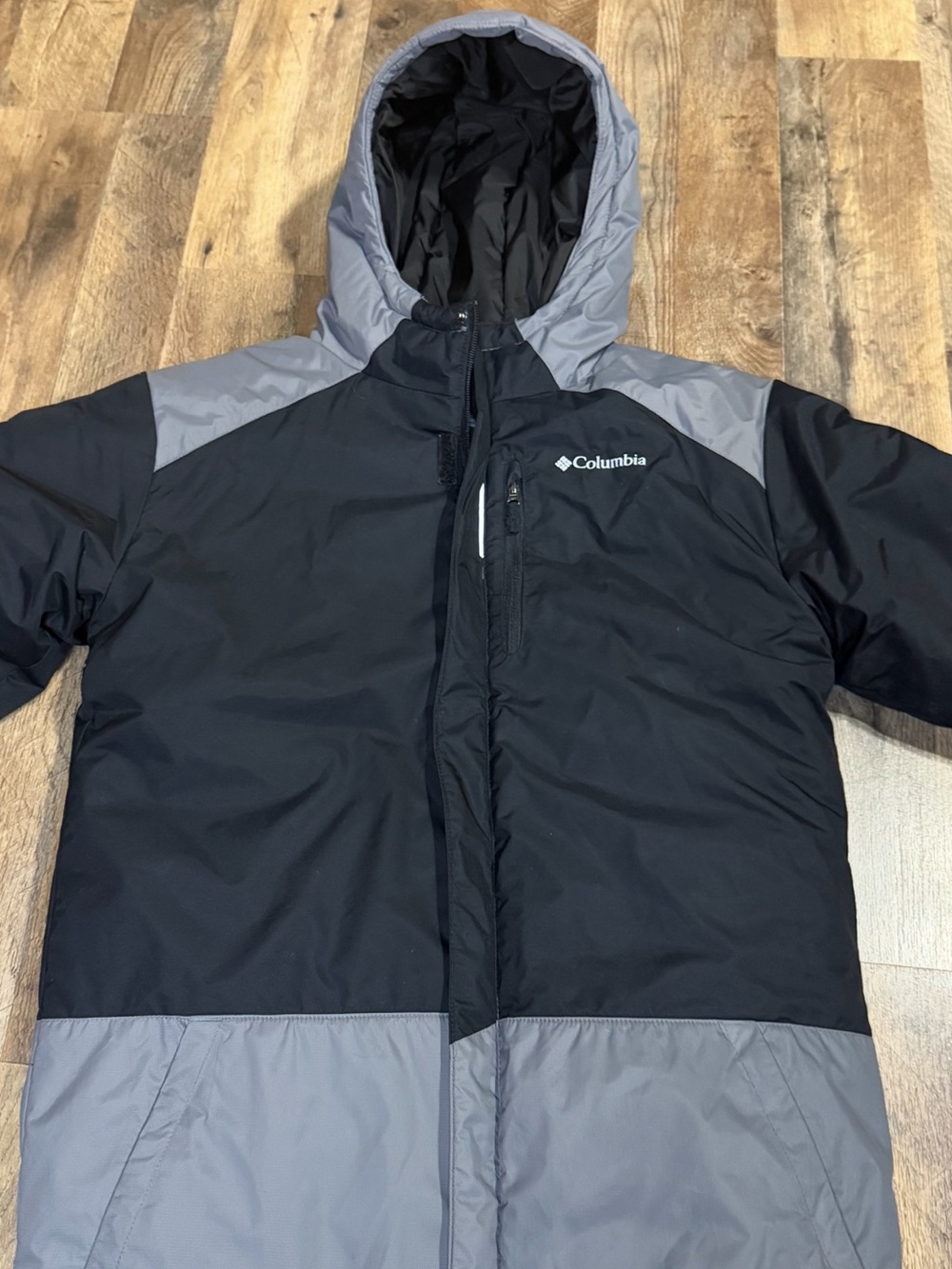Columbia Kids Black and Gray Hooded Puffer Parka